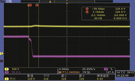 Transient Response Time measurement: 3.16 ms