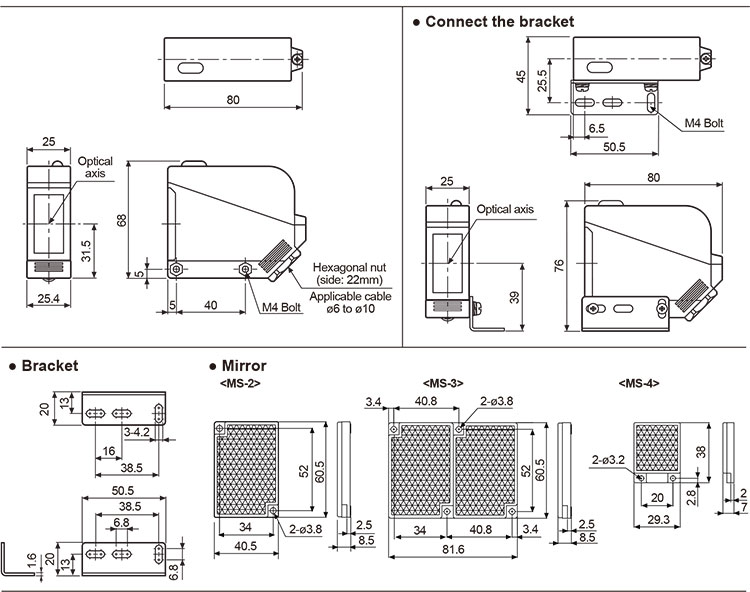 Autonics-BX-Series-Dimensions
