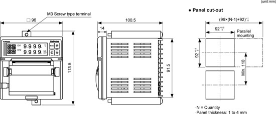 Autonics-KRN50-Dimensions-tn