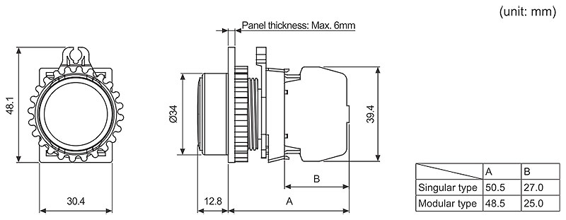 Autonics_S3PR-P1_Dimensions