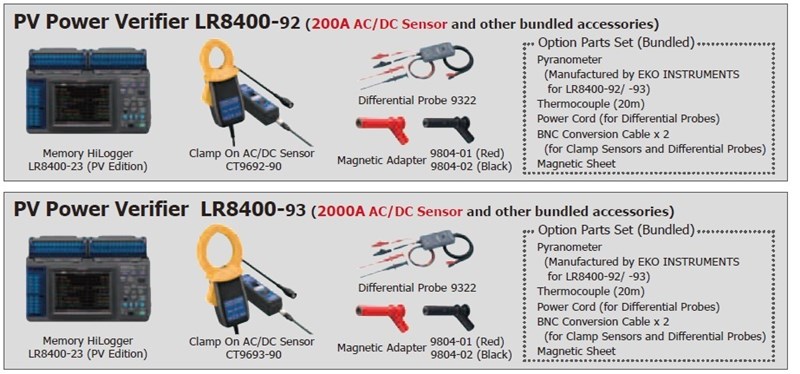 Hioki_LR8400-93_PV_Power_Verifier_System_components